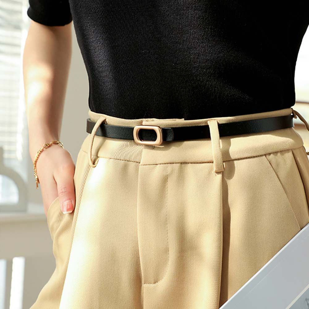 Thắt lưng da bò phối mặt hợp kim thời trang cao cấp dành cho nữ