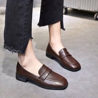 Giày đế bằng gót thấp 3cm mùa thu phong cách Hàn 2019
