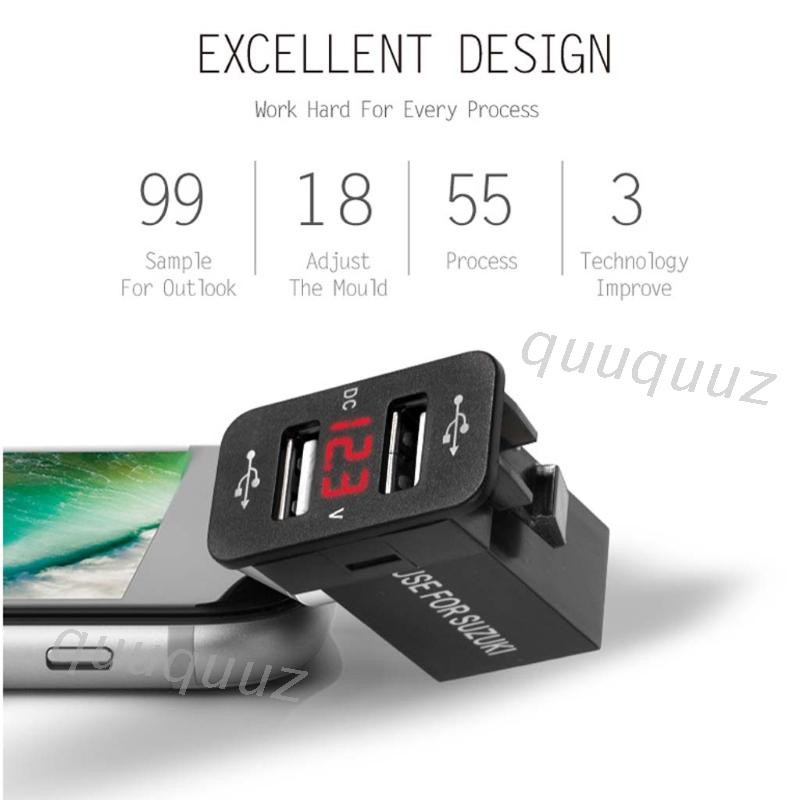Bộ Sạc Usb Kép 40x20mm 12v Cho Xe Hơi Suzuki Toyota