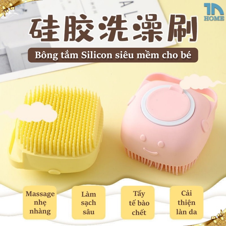 Bông tắm silicon siêu mềm 3 màu lựa chọn thích hợp mọi loại da