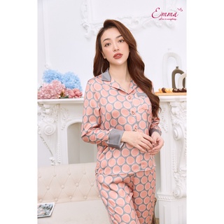 Đồ bộ mặc nhà pyjama lụa chấm tròn emma etlu.21.027.13