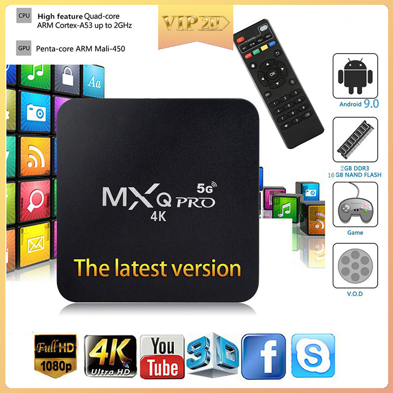 TV BOX Vip2u 5G phiên bản MXQ PRO 1G+8G/2G+16G/4G+32G/4G+64G dễ sử dụng chất lượng cao