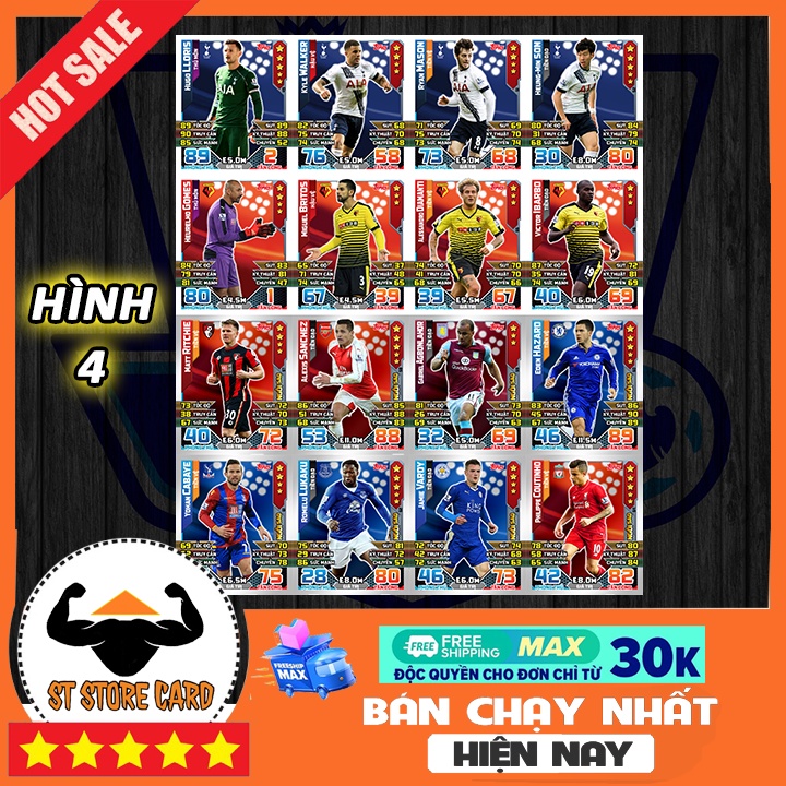 Thẻ cầu thủ 2015/16 Ngoại hạng Anh size Poca Match Attax thẻ in custom ST STORE CARD