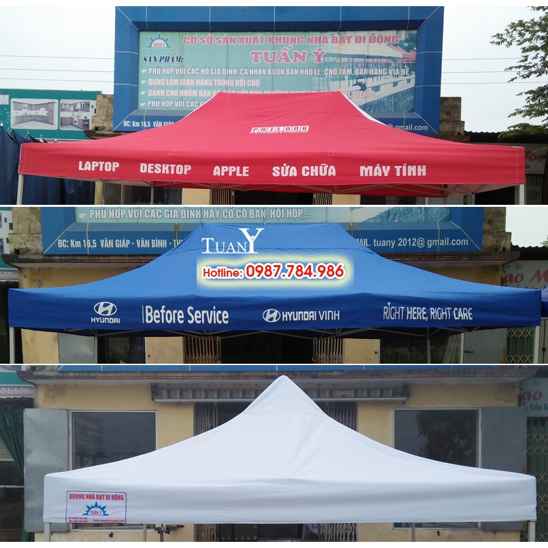 BẠT MÁI dùng cho khung nhà bạt di động 3mx4,5m