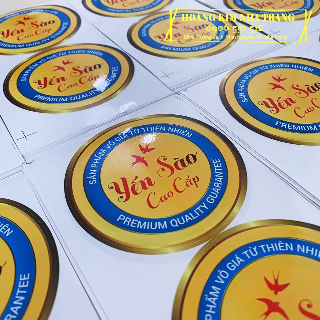 Combo 10 tem Decal/Ép kim Yến Sào Cao Cấp dán Hộp yến/Yến hũ