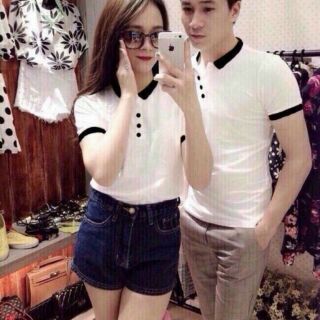 Áo đôi cổ trụ cao cấp