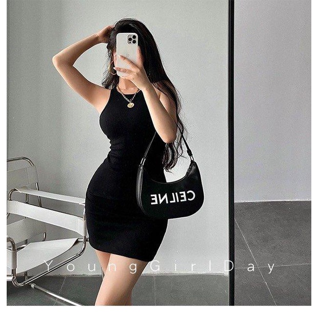 Đầm ba lỗ mini body PINKSTORE29, dáng ngắn ôm sát thể thao nữ NĂNG ĐỘNG D074