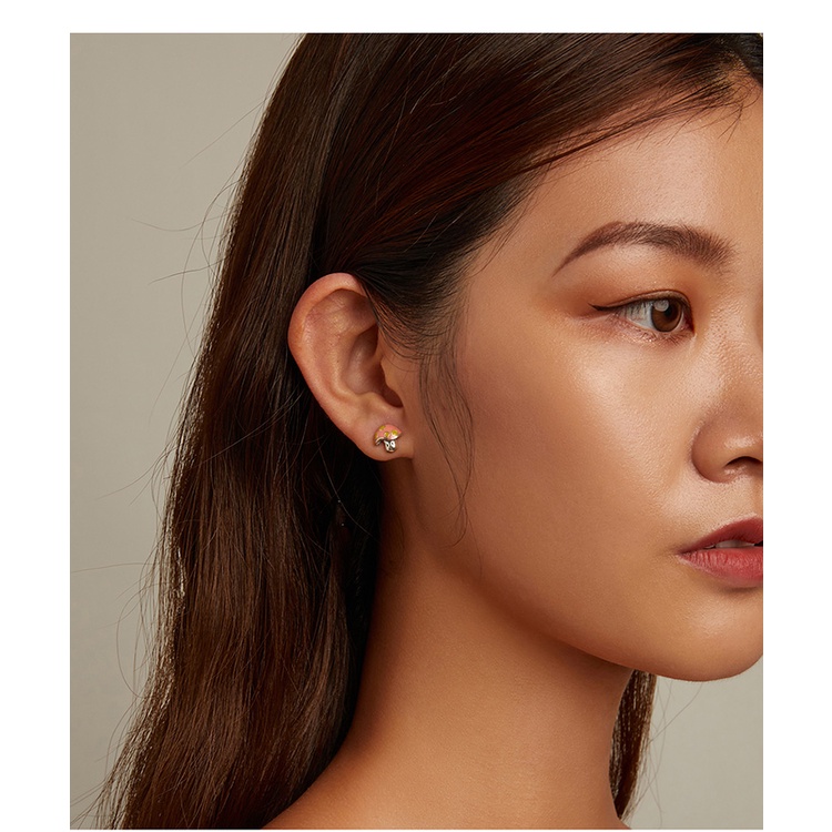 Đôi bông tai BAMOER SCE1336 bằng bạc 925 hình cây nấm mini đáng yêu dùng làm phụ kiện trang sức