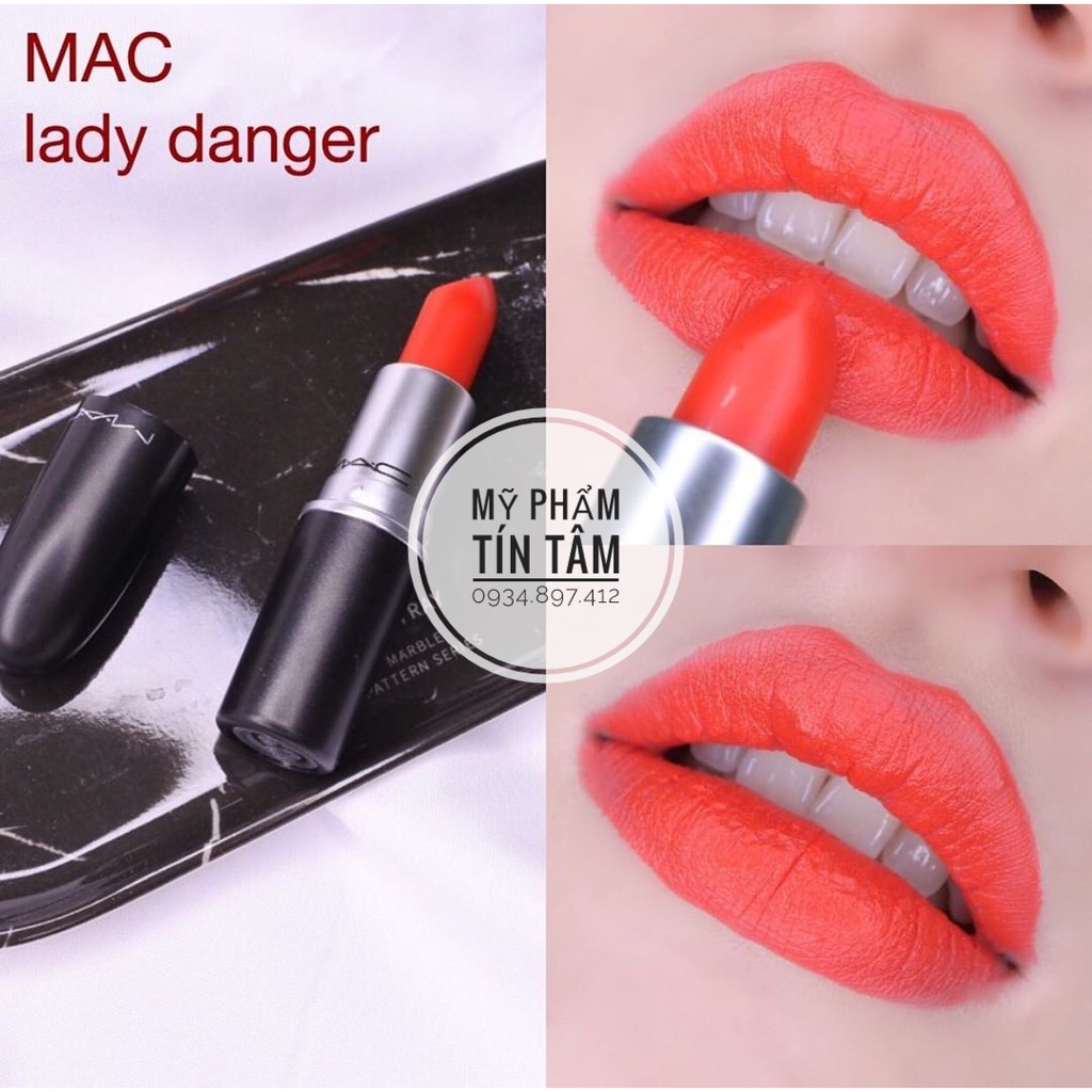 [Chính hãng] Son Mac Lady Danger 607 Đỏ Cam - Full size