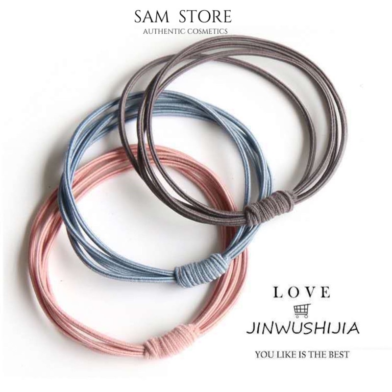 Dây buộc tóc, dây chun 4 sợi siêu dai nhiều màu, tiết kiệm cho các nàng tha hồ tạo kiểu tóc mỗi ngày