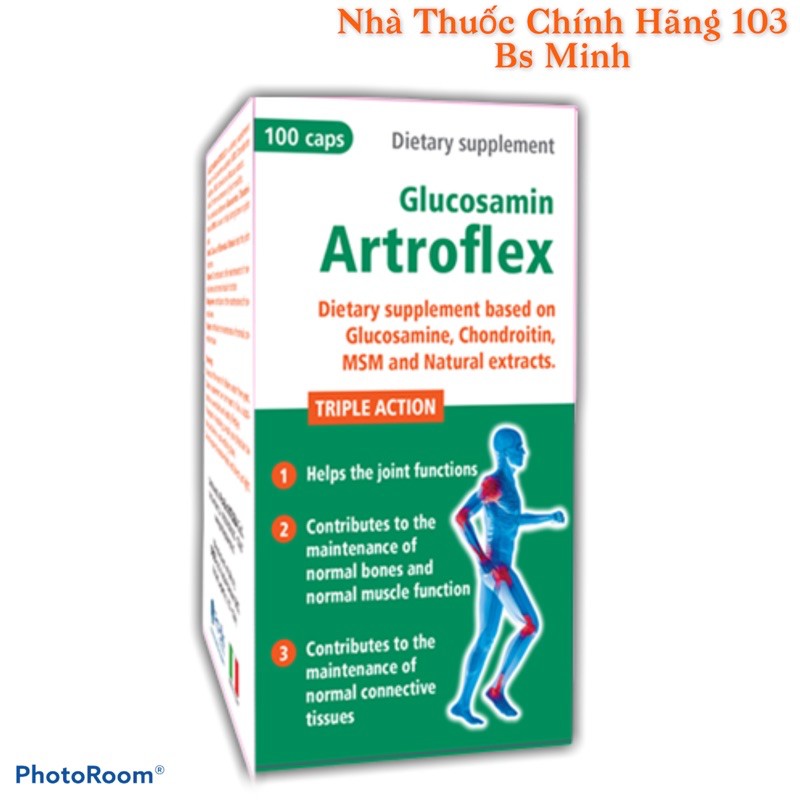 [CHÍNH HÃNG] Viên Xương Khớp Glucosamin Artroflex Giúp tái Tạo Sụn, Giảm Đau Khớp Hộp 100 Viên