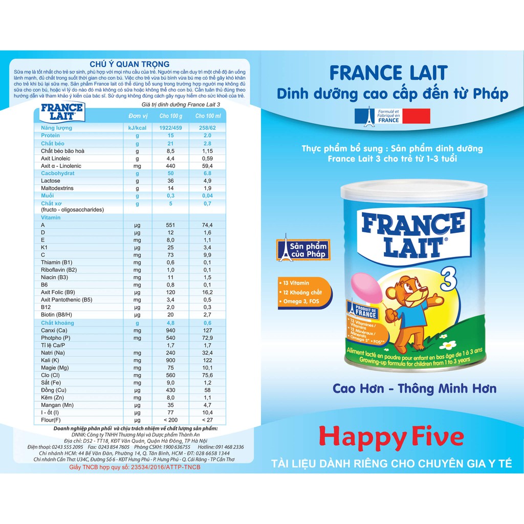 Combo 3 Sữa bột France Lait ( 400g )