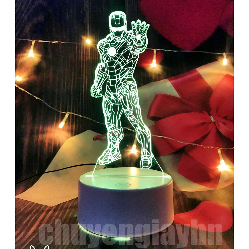 Đèn ngủ 3d IRON MAN, đèn trang trí, quà tặng sinh nhật, quà tặng tình yêu