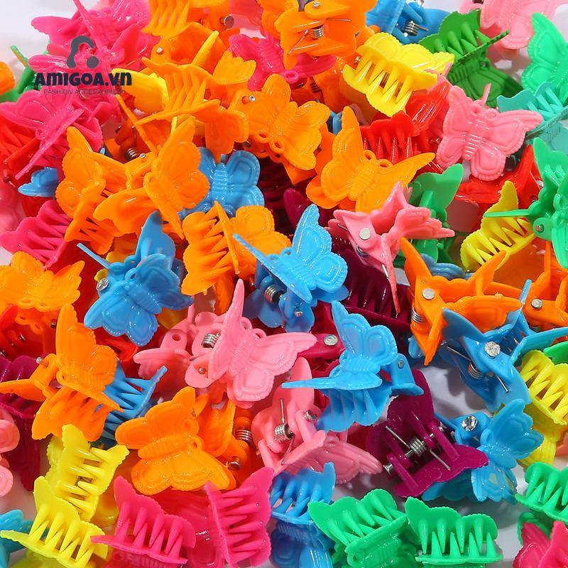 ✨✨Kẹp Tóc Mái Hình Bướm Đính Hoa Màu Kẹo Dễ Thương Cho Bé Gái