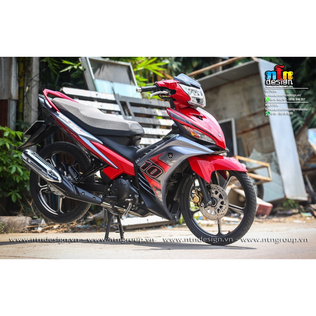 Tem Rời Dán Xe Exciter 135 Mẫu Zin Số 10 Xám Đen Đỏ Cực Chất, Hàng 3 Lớp Chất Lượng Cao