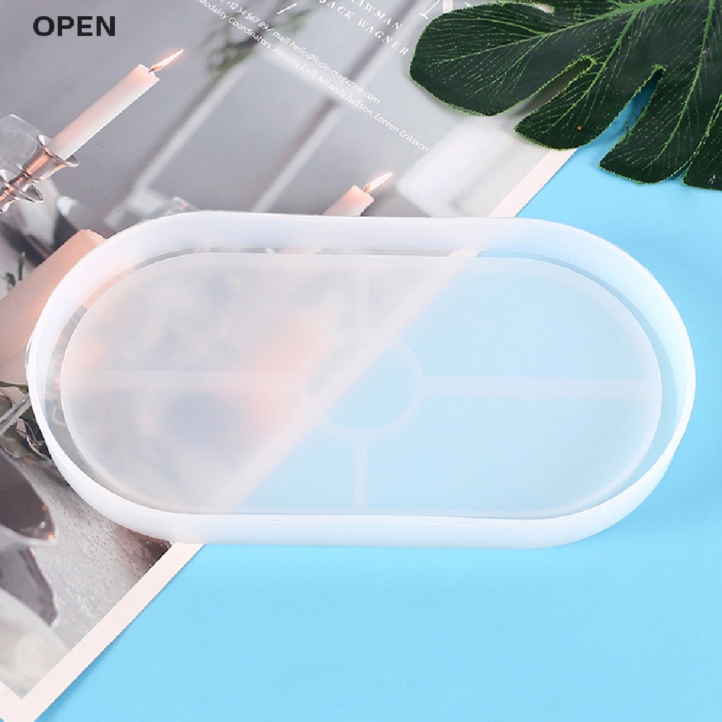 Khuôn Silicon Hình Oval Làm Đế Lót Ly Bằng Resin Epoxy / Đất Sét DIY Giá Đỡ