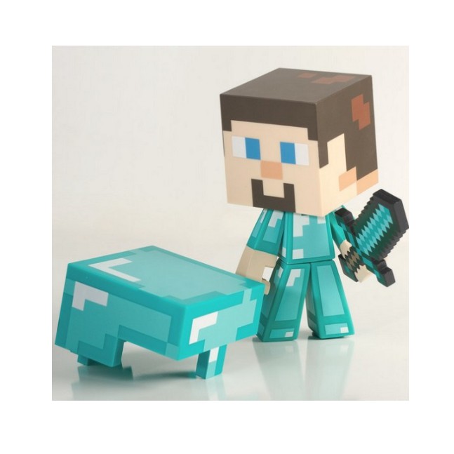 Mô hình steve giáp kim cương chính hãng Mojang - Jinx