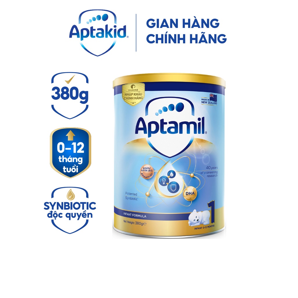 Sữa bột Aptamil New Zealand hộp thiếc số 1 (380g) cho bé