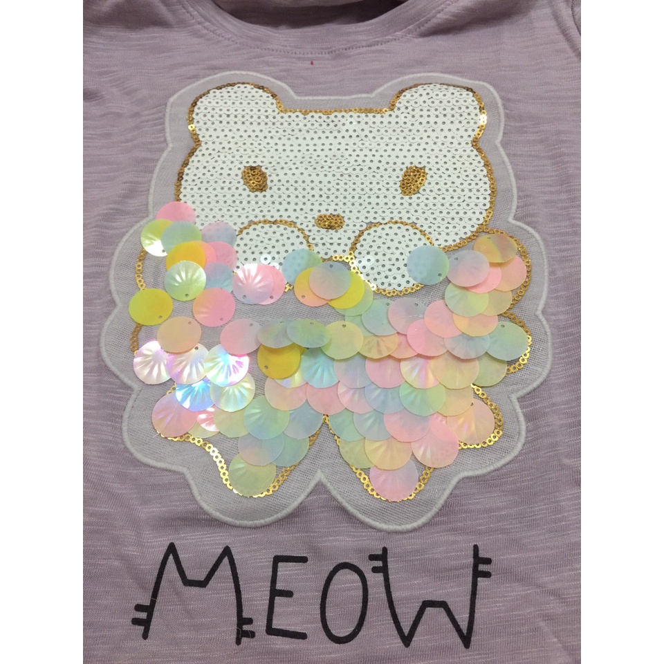 Áo phông cotton kim sa cho bé gái 2-10 tuổi