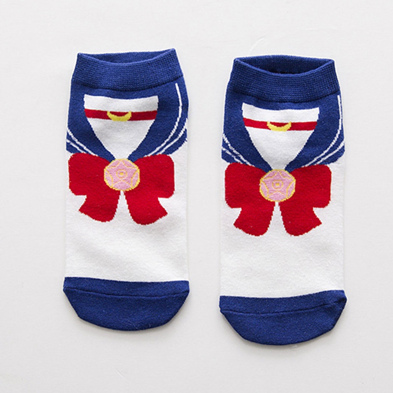 flowersqueen SAILOR MOON Đôi Vớ Thêu Hình Thủy Thủ Mặt Trăng Thời Trang Cho Nữ