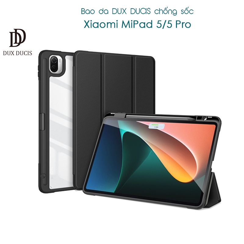 [Hỏa Tốc HCM] Bao da DUX DUCIS MiPad 5/ 5 Pro (11 inch) (TOBY SERIES) - Mặt lưng trong, Có Khay Đựng Bút - Đen