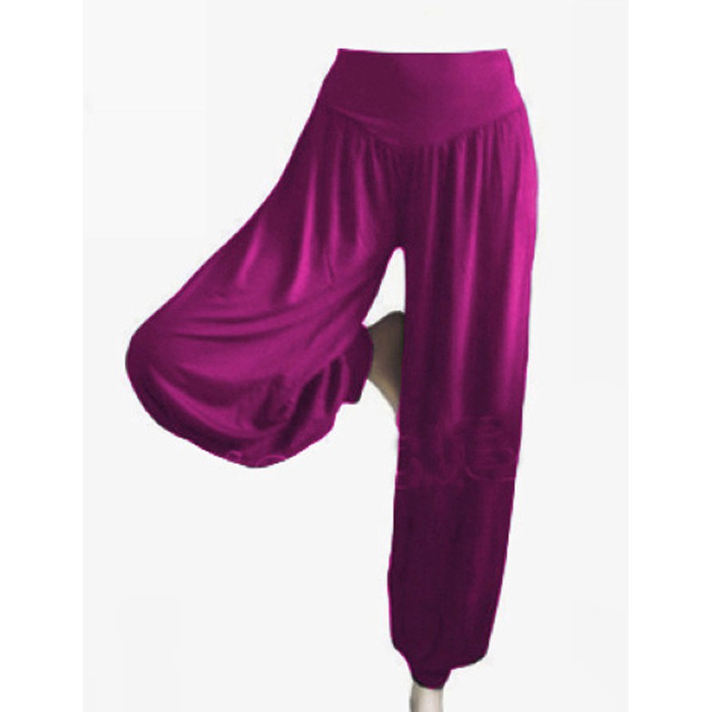 Quần yoga nữ ống rộng thoải mái màu trơn phong cách Boho
