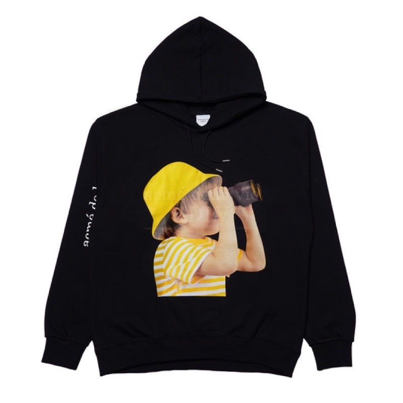 [Nỉ bông cao cấp] Áo hoodie ADLV in hình bé cầm ống nhòm