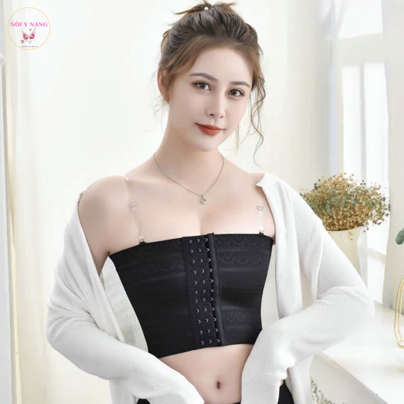 Áo nịt ngực cài trước thu nhỏ vòng 1, áo bra gom ngực cho tomboy tặng kèm dây trong NYN190