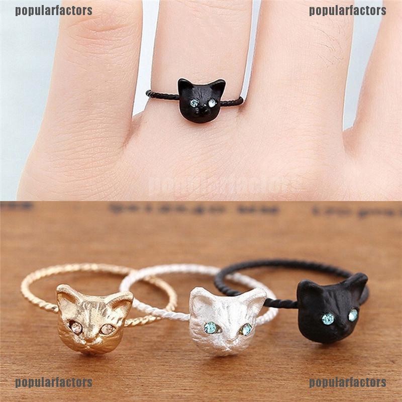 Nhẫn Hình Mèo Dễ Thương Xinh Xắn