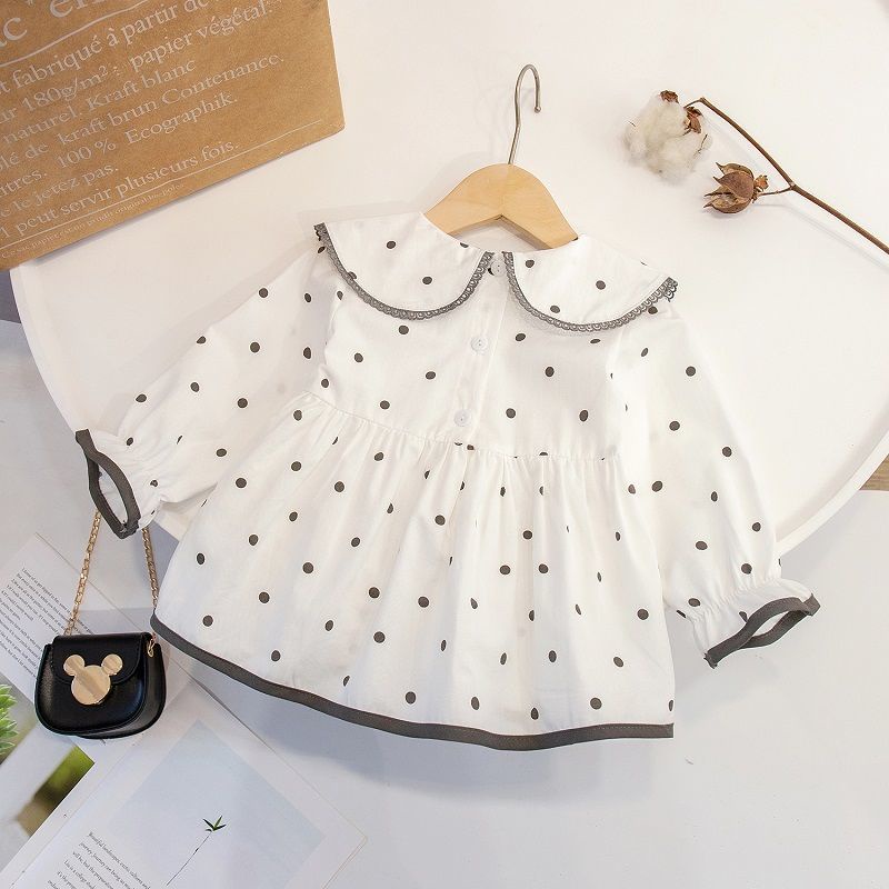 Đầm công chúa chấm bi phong cách Hàn quốc cho bé gái