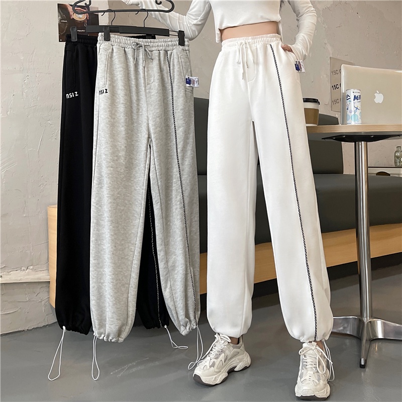 Quần thể thao SUXI lưng cao ống rộng phong cách Hàn Quốc thời trang mới dành cho nữ