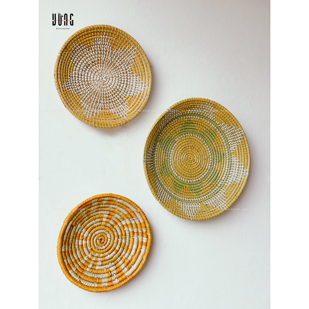 Sét Đĩa Cói Trang Trí VỪNG DECOR. Trang Trí Nhà, Quán Cà Phê, Nhà Hàng, HomeStay - Hàng VNXK