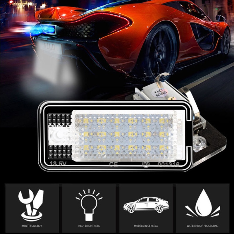 Set 2 Đèn Led 6500K Gắn Biển Số Xe Ô Tô Cho A3 S3 A4 S4 A6 C6 A8 S8 Q7