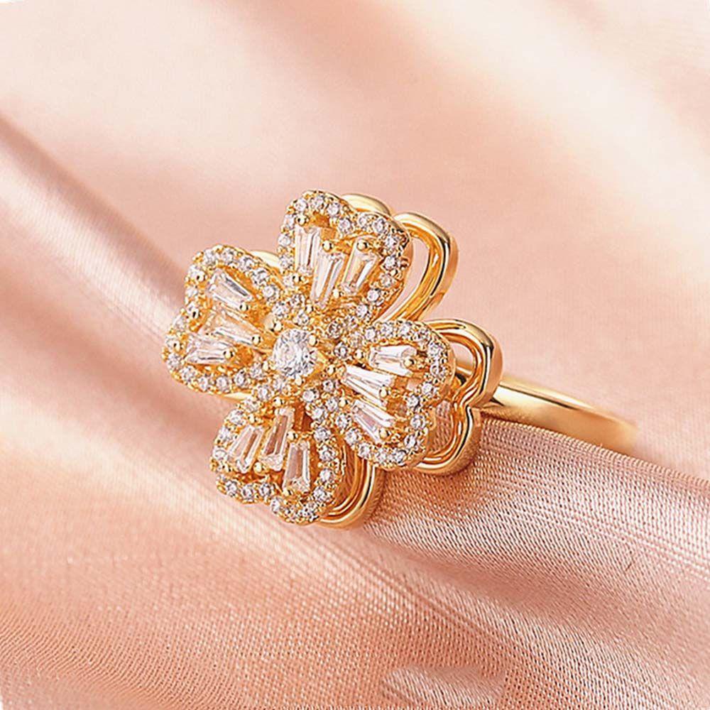 Nhẫn Cưới Đính Đá Zircon Sang Trọng|Màu Sắc|Cối Xay Gió Màu Sắc|Nhẫn Nữ Thời Trang Cá Tính