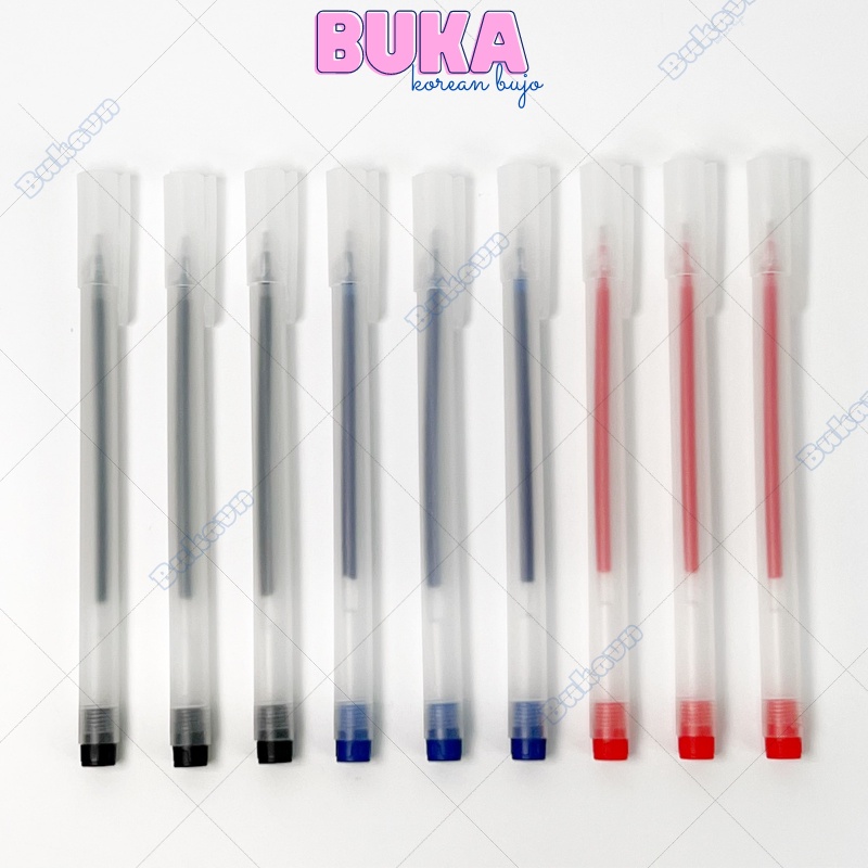 Bút gel Buka bút gel đen resun bút bi nước đen xanh đỏ mực khô nhanh ngòi 0,5mm combo 20-100 chiếc