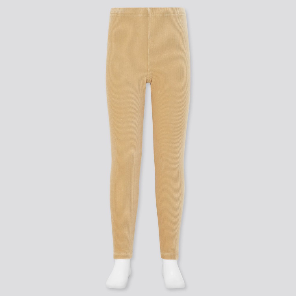 (UNIQLO Nhật chính hãng) Uniqlo Kid- Quần Legging nhung tăm trẻ em