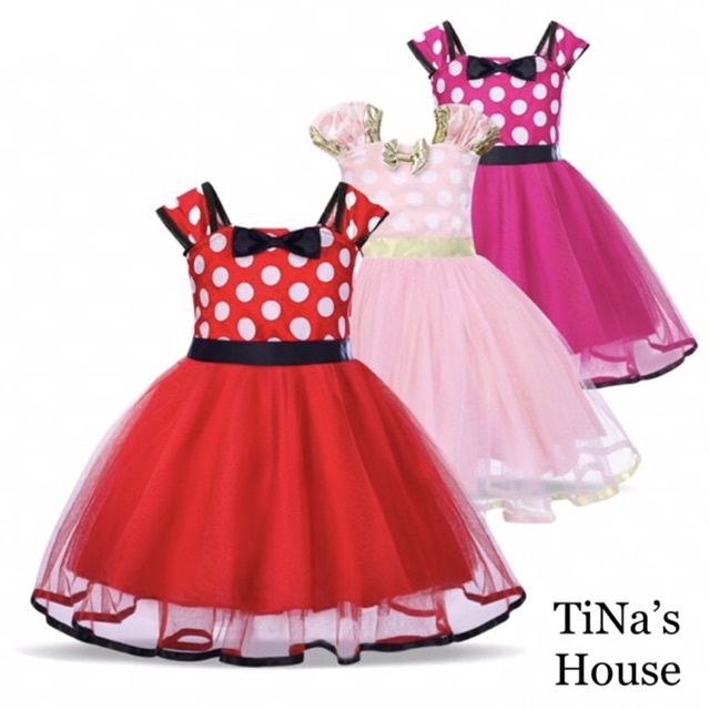 Đầm Công Chúa Hoạ Tiết Chấm Bi Kiểu Dáng Đáng Yêu Cho Bé Từ 0-05Tuổi.