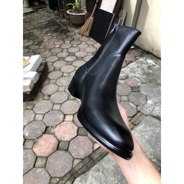 Zip Boots đế gỗ, 4cm Heel Boots, Zipper