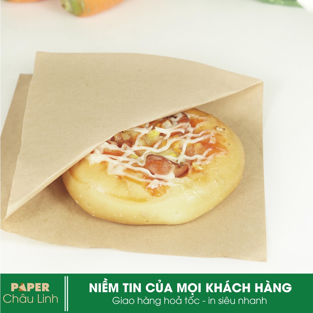 Combo 100 Túi giấy kraft loại tam giác nhập khẩu Nhật -  túi đựng bánh mì, túi đựng thực phẩm by Châu Linh paper