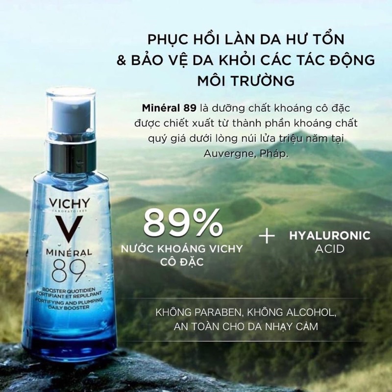 Serum VICHY MINERAL 89 BOOSTER SEUM siêu phẩm se khít lỗ chân lông bảo vệ da toàn diện