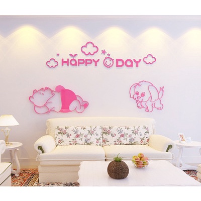 Tranh Mica trang trí Gấu Pooh Pu và ngày mới Trang trí nhà trẻ, trường mầm non, phòng cho bé Nhiều Size - EPeBen