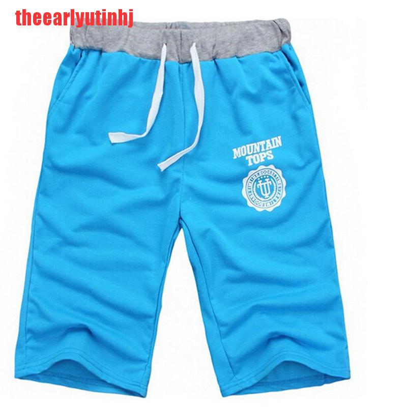 INHJ Casual Men Summer  Hip Hop Shorts Jogger Sport Short Baggy Slacks Pants