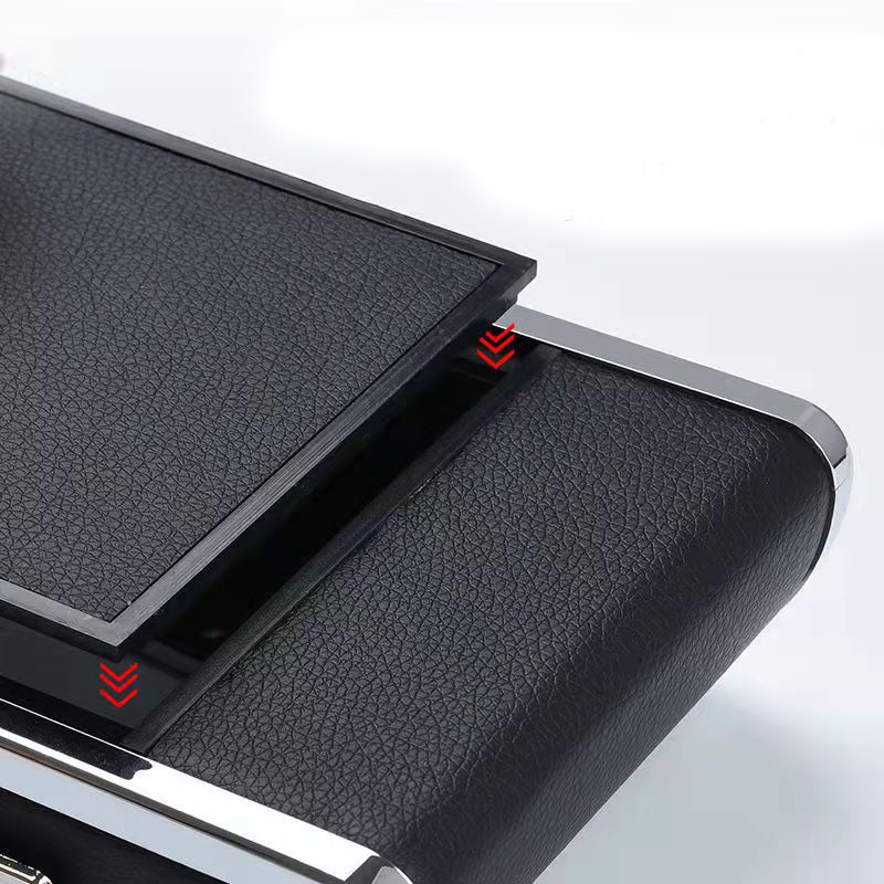 Hộp da đựng giấy ăn trên ô tô cao cấp có đồng hồ và bảng số điện thoại, chất liệu da PU cao cấp