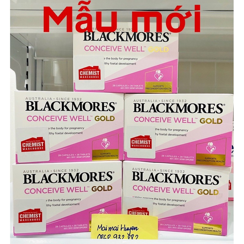 (Đủ Bill+Tem Chemist) Bổ Trứng Tăng Khả Năng Thụ Thai Blackmore Conceive well gold của Úc