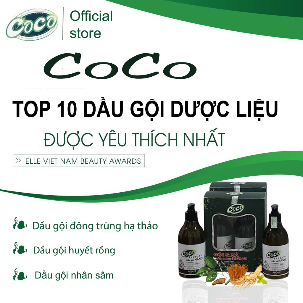 Bộ dầu gội dược liệu Coco ngăn rụng tóc và hỗ trợ mọc tóc công nghệ Nhật Bản