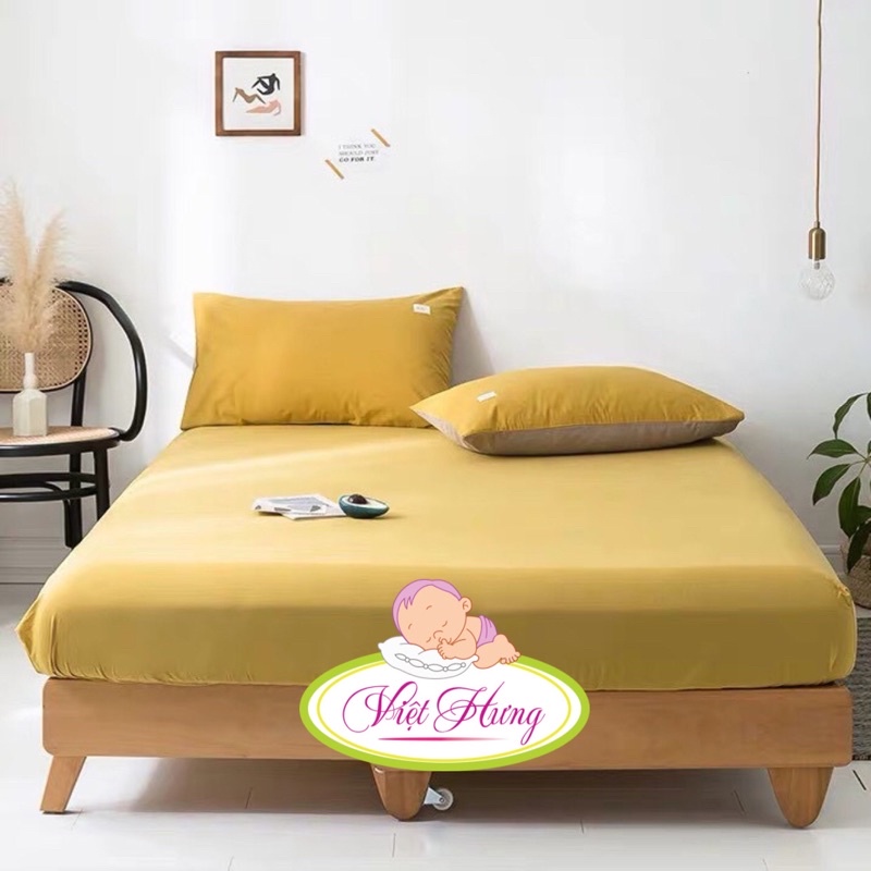 Ga chống thấm cotton Hàn Quốc mầu trơn xám, kem chống thấm tuyệt đối 100% không bí không nóng không sột soạt bảo vệ đệm.