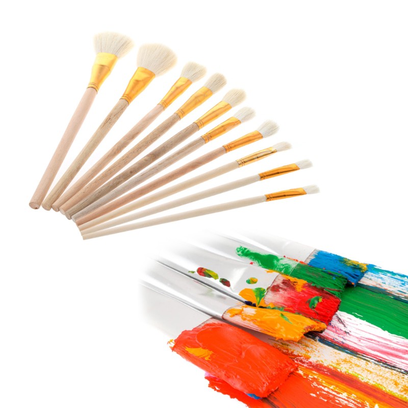 Set 10 cọ vẽ màu nước tiện dụng