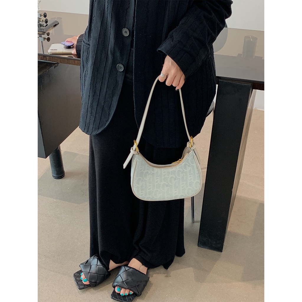 Túi Đeo Vai Chất Liệu Denim Thêu Họa Tiết Phong Cách Pháp Thời Trang Cho Nữ 2022