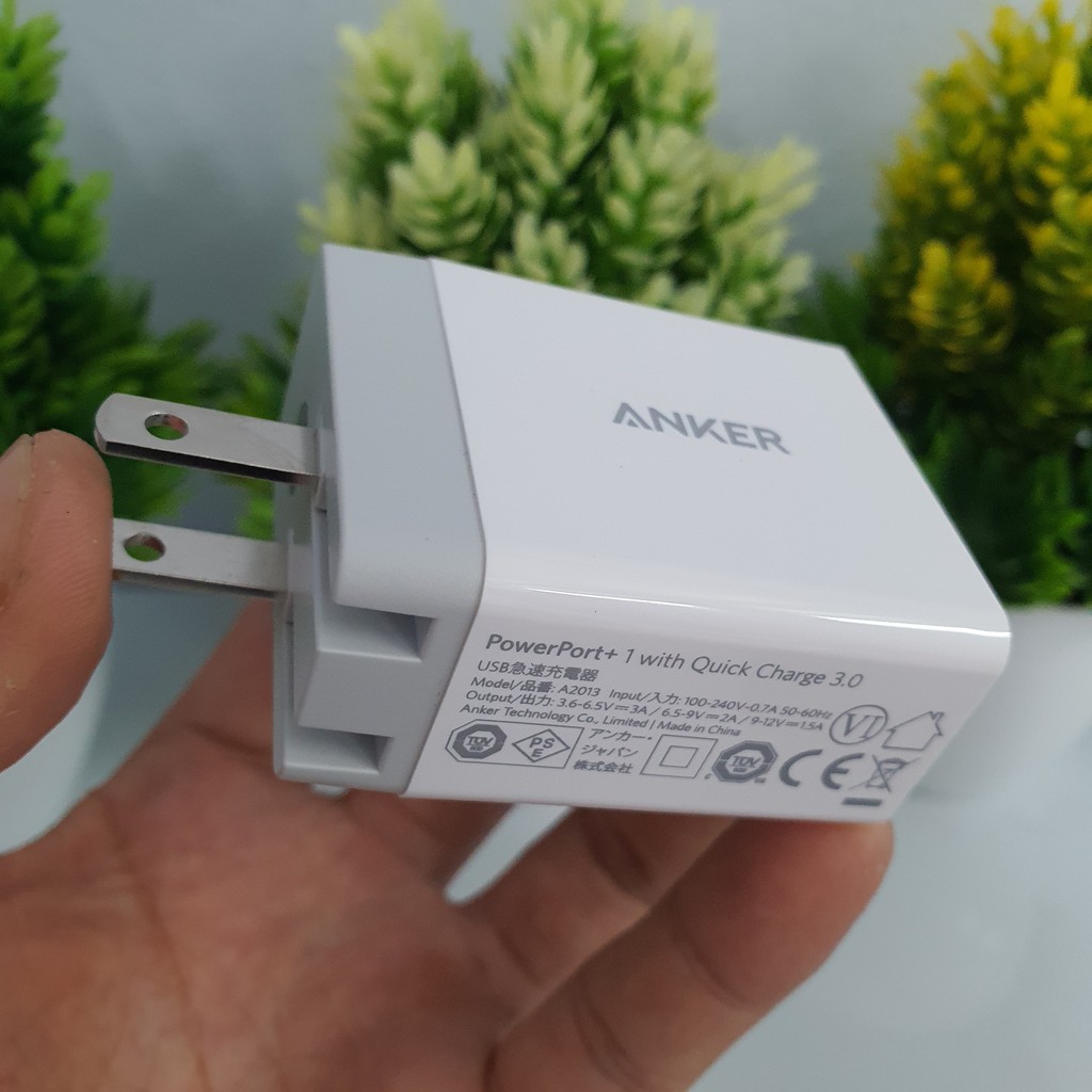 Củ Sạc Anker 1 Cổng 18w, Quick Charge 3.0  -  - A2013, Nobox, Cam Kết Chính Hãng Anker