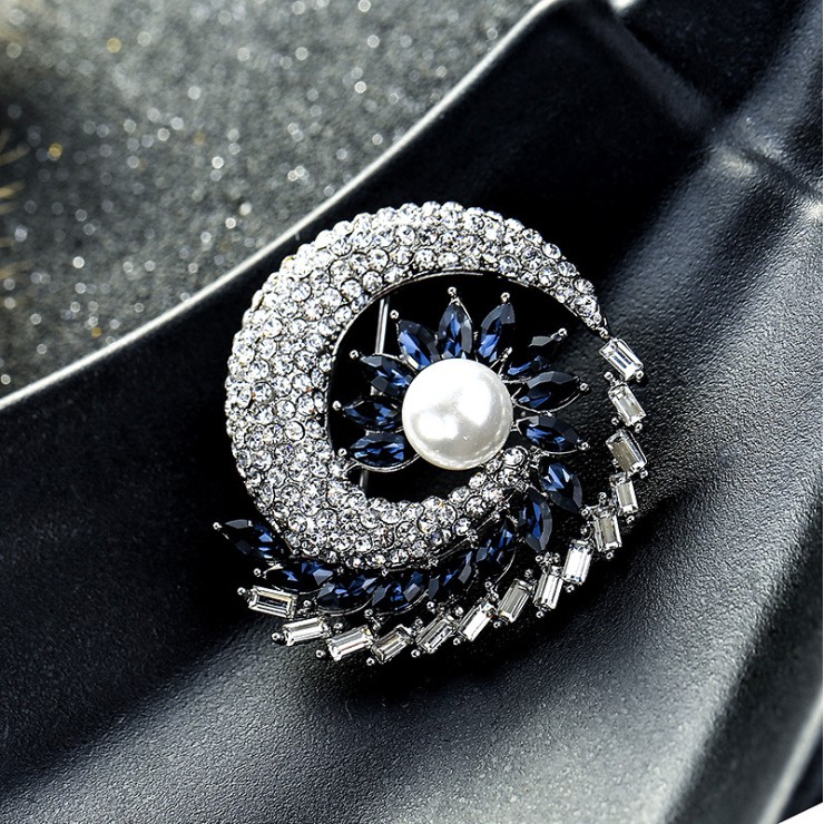 Cài áo thời trang đính đá sang trọng kiểu xoắn tròn GC29